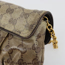 GUCCI GG Crystal Histeria Bag Coated Canvas Beige Gold 208710 Auth 184629-9