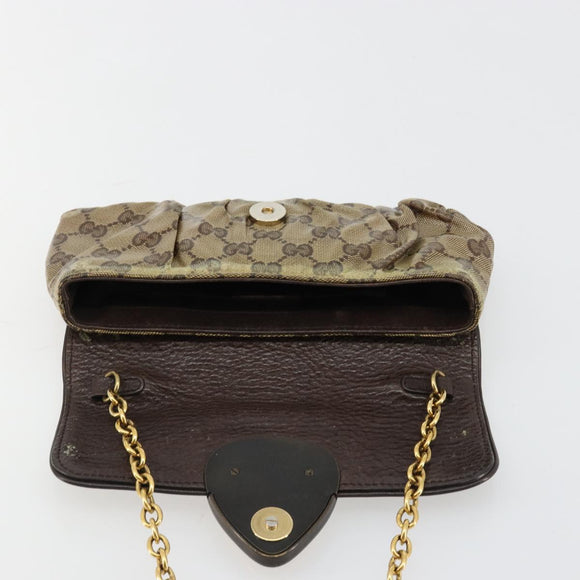 GUCCI GG Crystal Histeria Bag Coated Canvas Beige Gold 208710 Auth 184629