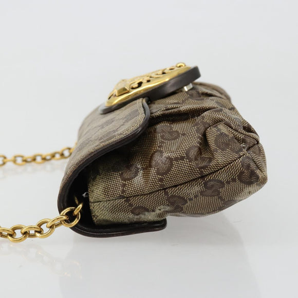 GUCCI GG Crystal Histeria Bag Coated Canvas Beige Gold 208710 Auth 184629