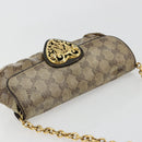 GUCCI GG Crystal Histeria Bag Coated Canvas Beige Gold 208710 Auth 184629-6