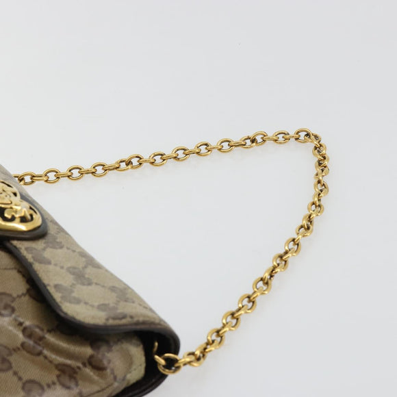 GUCCI GG Crystal Histeria Bag Coated Canvas Beige Gold 208710 Auth 184629
