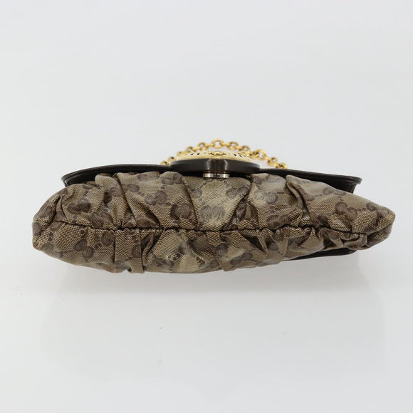 GUCCI GG Crystal Histeria Bag Coated Canvas Beige Gold 208710 Auth 184629