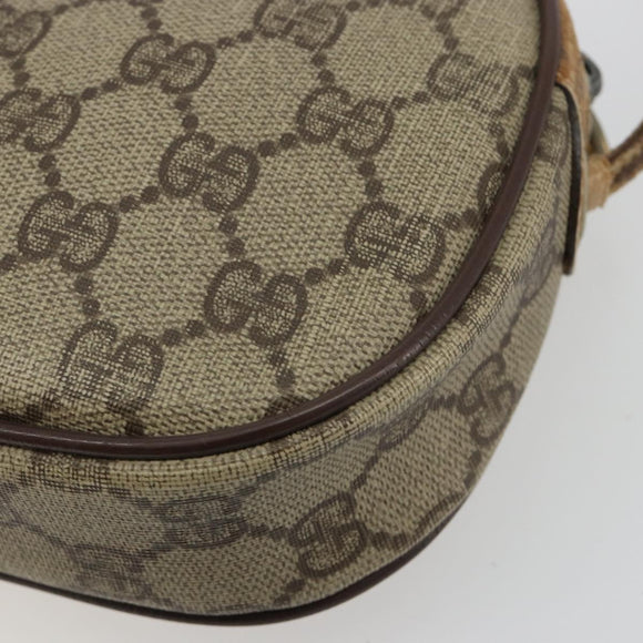 GUCCI GG Supreme Web Sherry Line Bag PVC Beige Red 007 58 6112 9411 Auth 184630