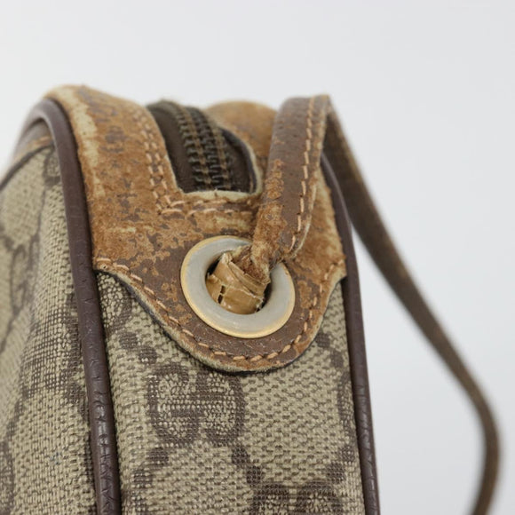 GUCCI GG Supreme Web Sherry Line Bag PVC Beige Red 007 58 6112 9411 Auth 184630