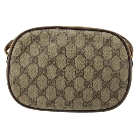 GUCCI GG Supreme Web Sherry Line Bag PVC Beige Red 007 58 6112 9411 Auth 184630