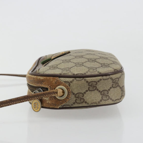 GUCCI GG Supreme Web Sherry Line Bag PVC Beige Red 007 58 6112 9411 Auth 184630