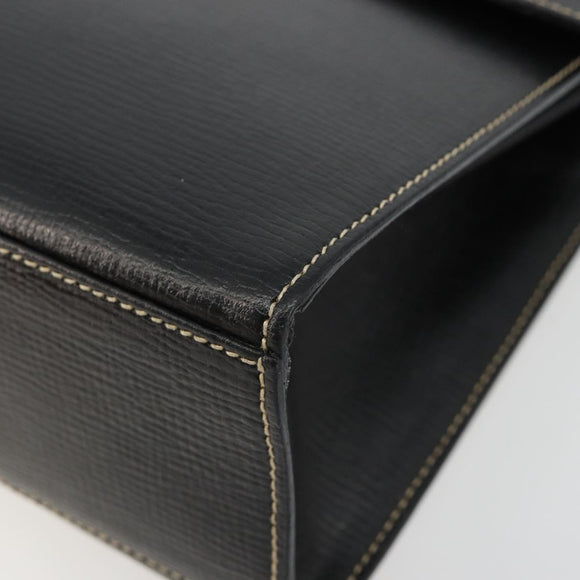CELINE Hand Bag Leather 2way Black Gold Auth 184631A