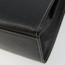 CELINE Hand Bag Leather 2way Black Gold Auth 184631A-14