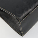 CELINE Hand Bag Leather 2way Black Gold Auth 184631A-15