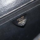 CELINE Hand Bag Leather 2way Black Gold Auth 184631A-18