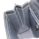 CELINE Hand Bag Leather 2way Black Gold Auth 184631A-21