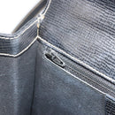 CELINE Hand Bag Leather 2way Black Gold Auth 184631A-22