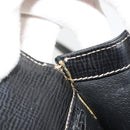 CELINE Hand Bag Leather 2way Black Gold Auth 184631A-23