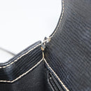 CELINE Hand Bag Leather 2way Black Gold Auth 184631A-24