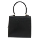 CELINE Hand Bag Leather 2way Black Gold Auth 184631A-3