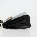 CELINE Hand Bag Leather 2way Black Gold Auth 184631A-5