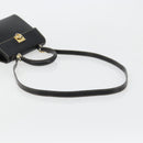 CELINE Hand Bag Leather 2way Black Gold Auth 184631A-9