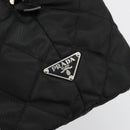 PRADA Chain Shoulder Bag Nylon Black Silver Auth 184635V-14
