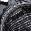 PRADA Chain Shoulder Bag Nylon Black Silver Auth 184635V-15