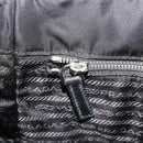 PRADA Chain Shoulder Bag Nylon Black Silver Auth 184635V-19