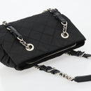 PRADA Chain Shoulder Bag Nylon Black Silver Auth 184635V-6