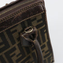 FENDI Zucca Canvas Hand Bag 2way Black Brown gold Auth 184637-8