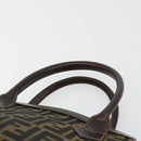FENDI Zucca Canvas Hand Bag 2way Black Brown gold Auth 184637-14