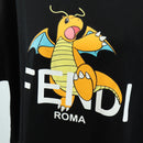 FENDI x FRGMT x POKÉMON Dragonite T Shirt Cotton M Black Auth 184640SM-6