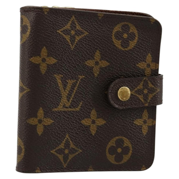 LOUIS VUITTON Monogram Compact Zip Wallet M61667 LV Auth 184642A