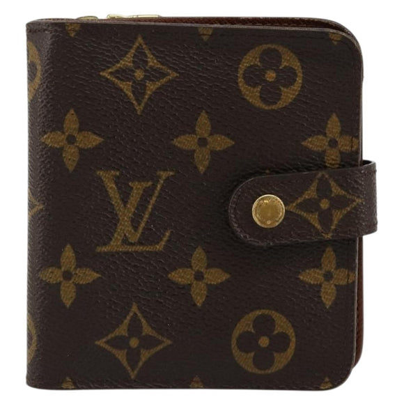 LOUIS VUITTON Monogram Compact Zip Wallet M61667 LV Auth 184642A
