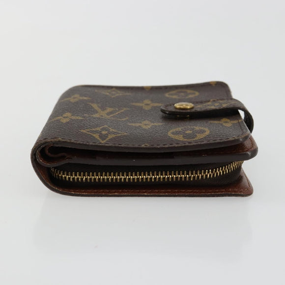 LOUIS VUITTON Monogram Compact Zip Wallet M61667 LV Auth 184642A