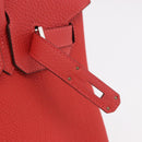 HERMES Birkin 30 Hand Bag Taurillon Leather Red Silver Auth 184651SAM-22