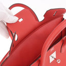 HERMES Birkin 30 Hand Bag Taurillon Leather Red Silver Auth 184651SAM-24