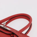 HERMES Birkin 30 Hand Bag Taurillon Leather Red Silver Auth 184651SAM-14