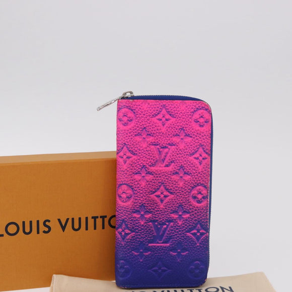 LOUIS VUITTON Taurillon Illusion Zippy Wallet Vertical M81243 LV Auth 184653M