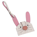 FENDI Zucca Canvas Best Friends Forever Rabbit Card Case White Gold Auth 184654M-1