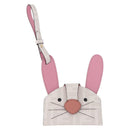 FENDI Zucca Canvas Best Friends Forever Rabbit Card Case White Gold Auth 184654M-2