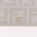 FENDI Zucca Canvas Best Friends Forever Rabbit Card Case White Gold Auth 184654M-7