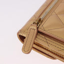 CHANEL Matelasse Compact Wallet Lamb Skin Gold CC Auth 184655M-8