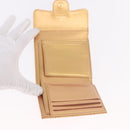 CHANEL Matelasse Compact Wallet Lamb Skin Gold CC Auth 184655M-9