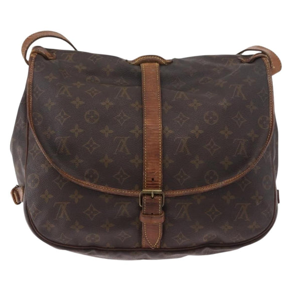 LOUIS VUITTON Monogram Saumur 35 Shoulder Bag M42254 LV Auth 184676