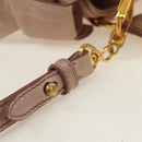 Miu Miu Ribbon Hand Bag Leather 2way Beige Gold Auth 184677M-16