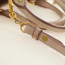 Miu Miu Ribbon Hand Bag Leather 2way Beige Gold Auth 184677M-9