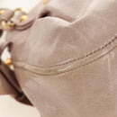 Miu Miu Ribbon Hand Bag Leather 2way Beige Gold Auth 184677M-17