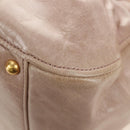 Miu Miu Ribbon Hand Bag Leather 2way Beige Gold Auth 184677M-18