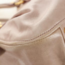 Miu Miu Ribbon Hand Bag Leather 2way Beige Gold Auth 184677M-19