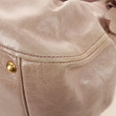 Miu Miu Ribbon Hand Bag Leather 2way Beige Gold Auth 184677M-20