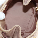 Miu Miu Ribbon Hand Bag Leather 2way Beige Gold Auth 184677M-10