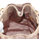 Miu Miu Ribbon Hand Bag Leather 2way Beige Gold Auth 184677M-23