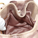 Miu Miu Ribbon Hand Bag Leather 2way Beige Gold Auth 184677M-24